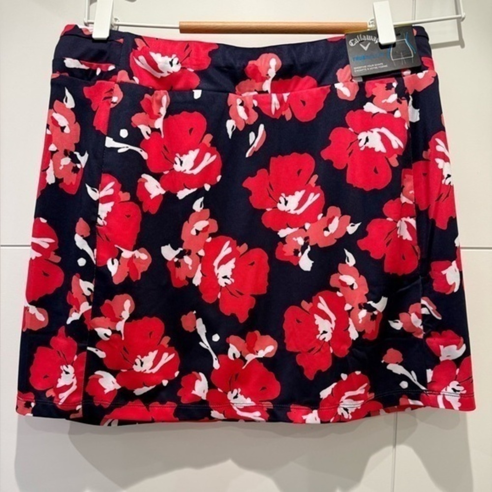 Callaway Golf Red and White A-Line Mini Skirt